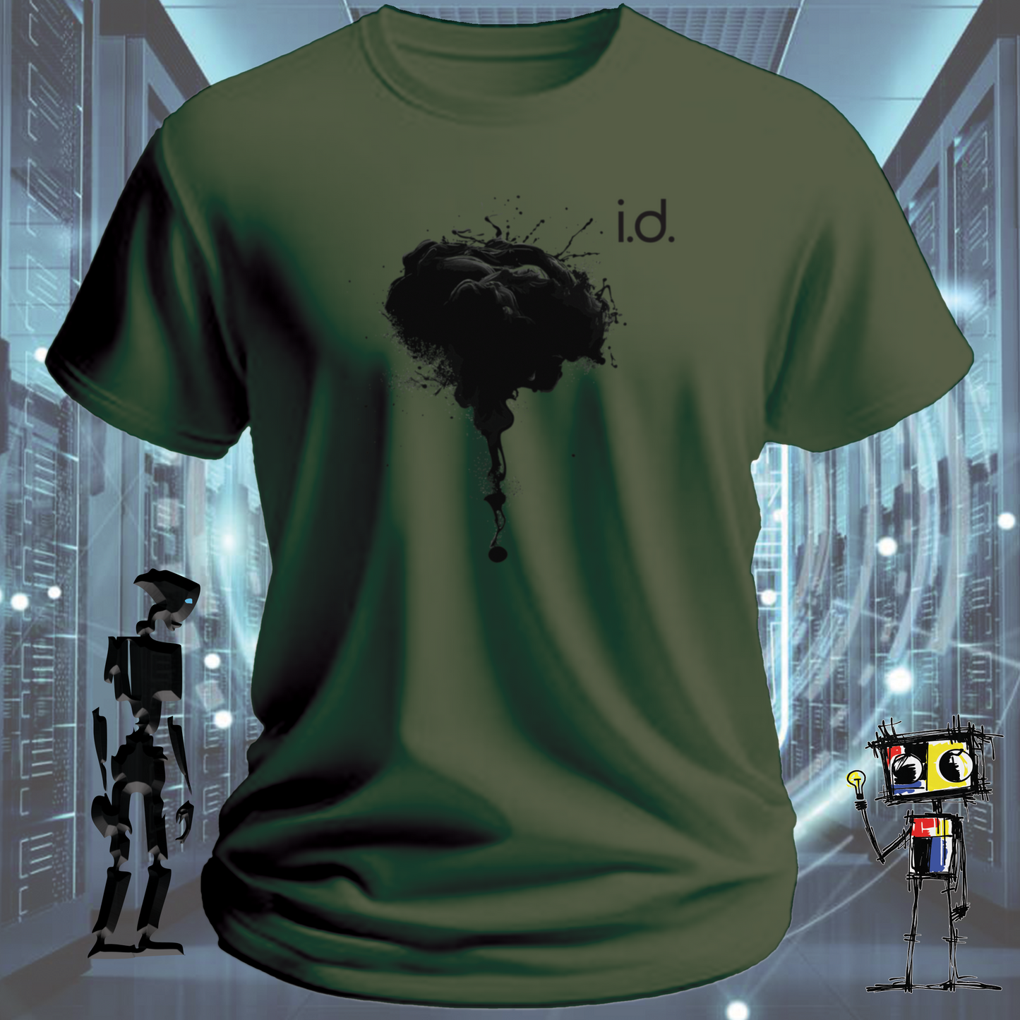 inkit.design logo graphic t-shirt from the i.d. identity range — detail view