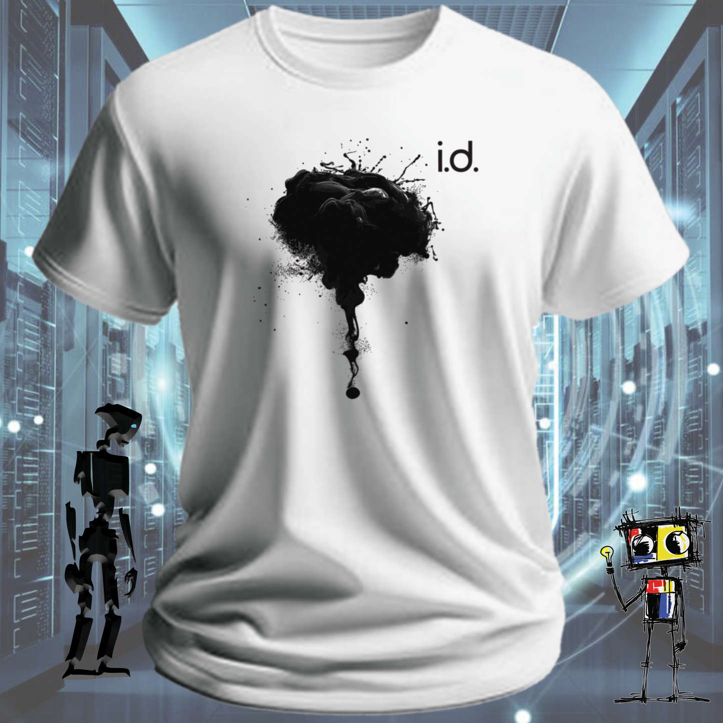 inkit.design logo graphic t-shirt from the i.d. identity range — back view