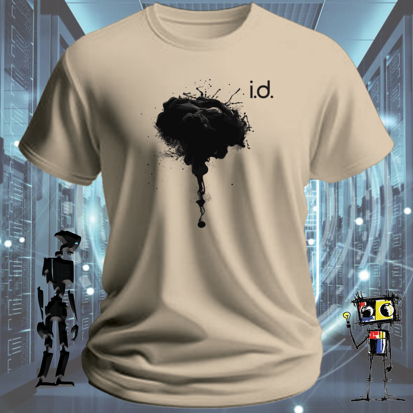 inkit.design logo graphic t-shirt from the i.d. identity range — flat lay