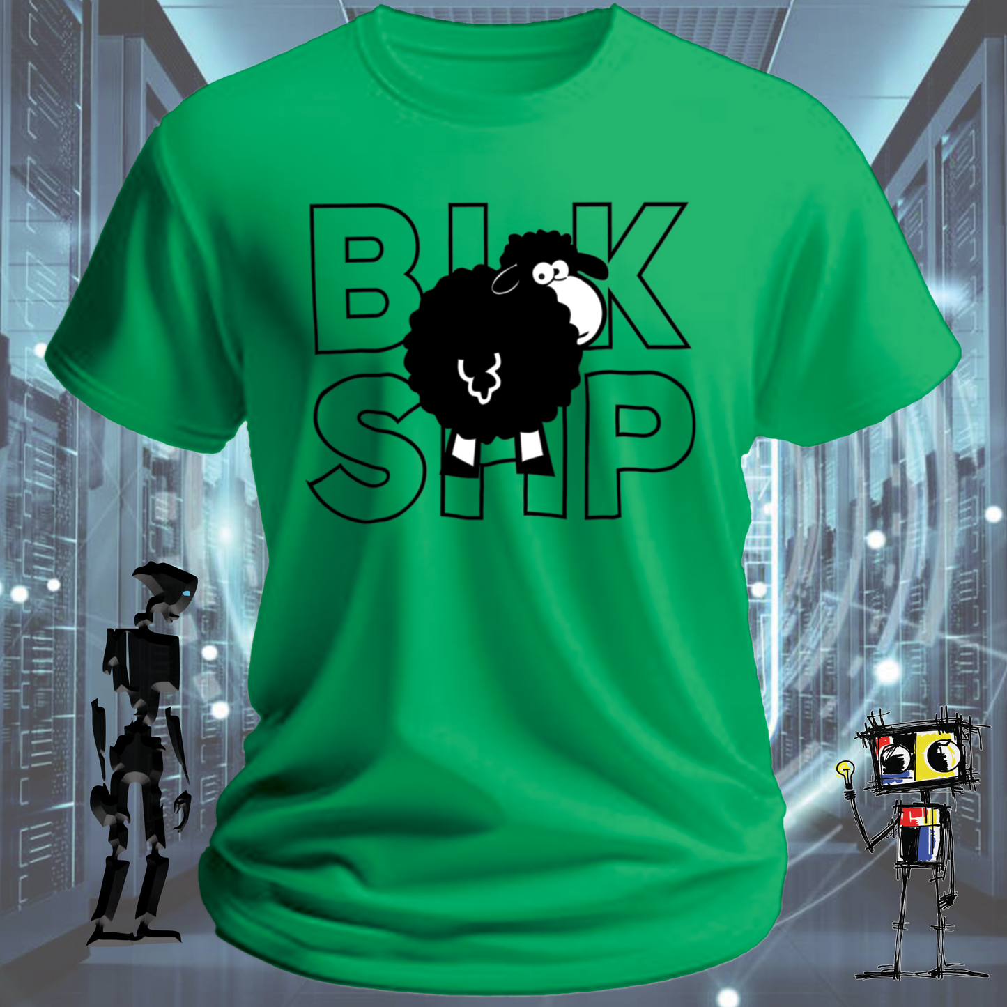 BLK SHP Black Sheep graphic t-shirt for outliers and independent thinkers — worn view | inkit.design