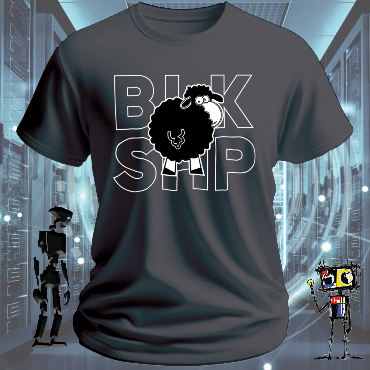 BLK SHP Black Sheep graphic t-shirt for outliers and independent thinkers — product detail | inkit.design