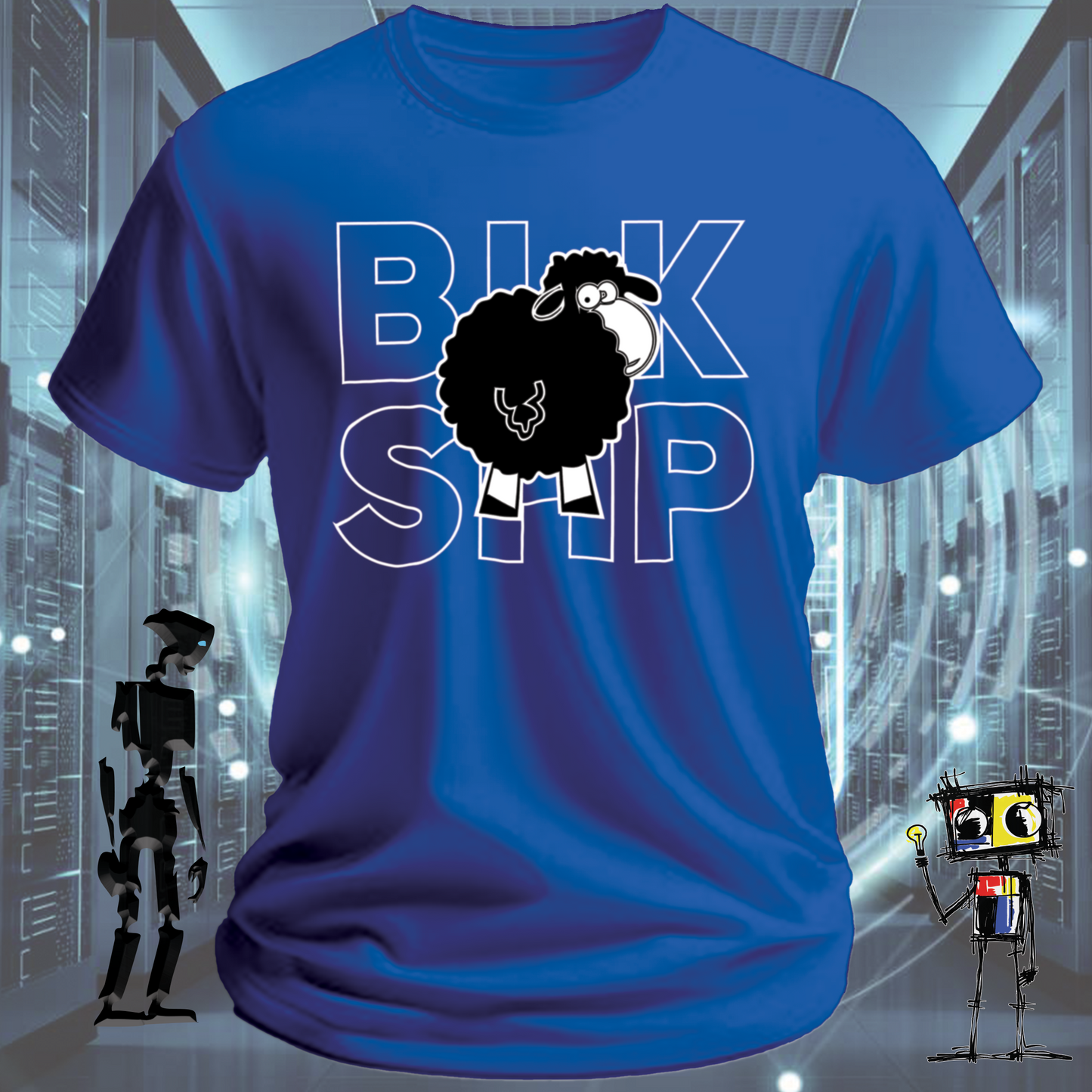 BLK SHP Black Sheep graphic t-shirt for outliers and independent thinkers — studio shot | inkit.design