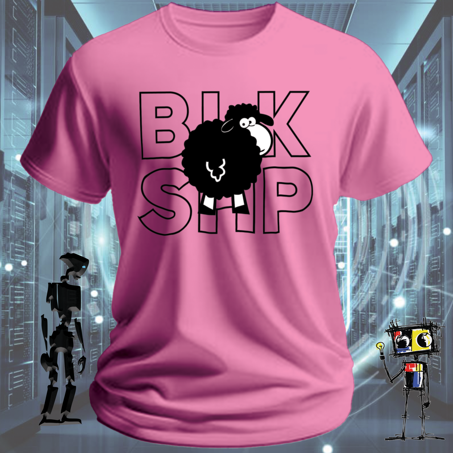 BLK SHP Black Sheep graphic t-shirt for outliers and independent thinkers — alternate view | inkit.design