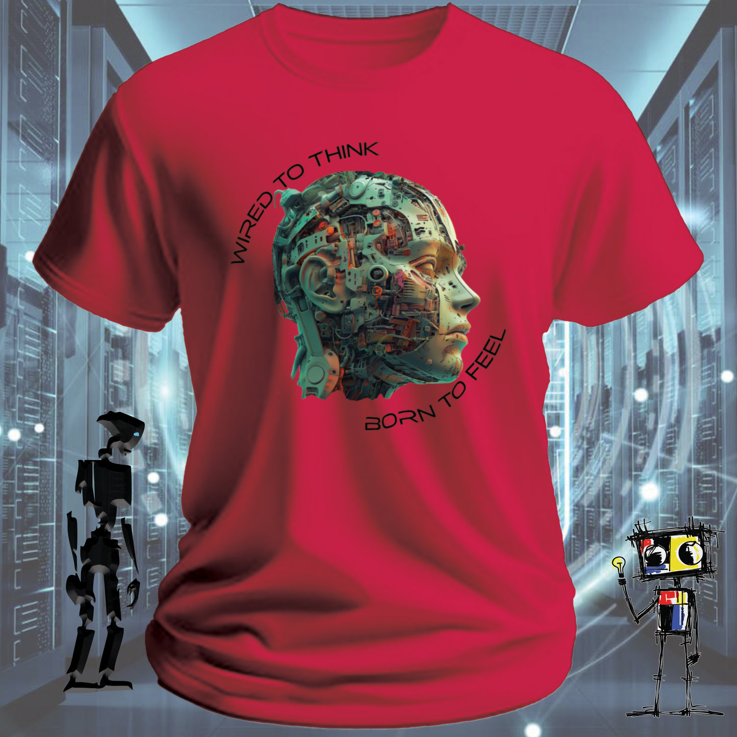 Wired to Think graphic t-shirt for engineers and developers — product detail | inkit.design